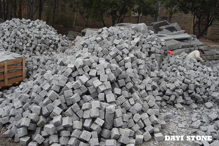 Light Grey Granite Stone Cubes All sides natural split 9x9x9cm